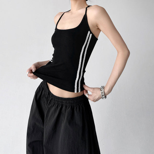 Contrast-Stripe Fitted Tank - CT6644 - COPPING THREADS - CT ORIGINALS