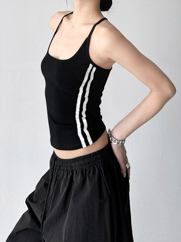 Contrast-Stripe Fitted Tank - CT6644 - COPPING THREADS - CT ORIGINALS
