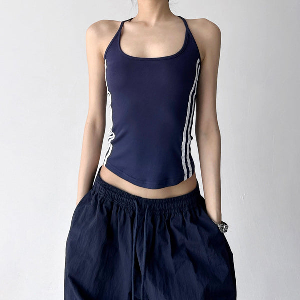 Contrast-Stripe Fitted Tank - CT6644 - COPPING THREADS - CT ORIGINALS