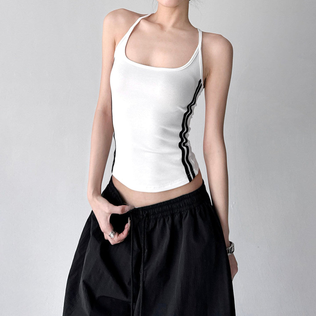 Contrast-Stripe Fitted Tank - CT6644 - COPPING THREADS - CT ORIGINALS