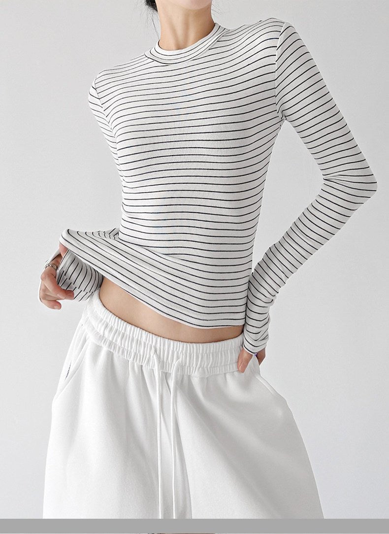 Contrast-Stripe Long-Sleeve Top - CT66238 - COPPING THREADS - CT ORIGINALS