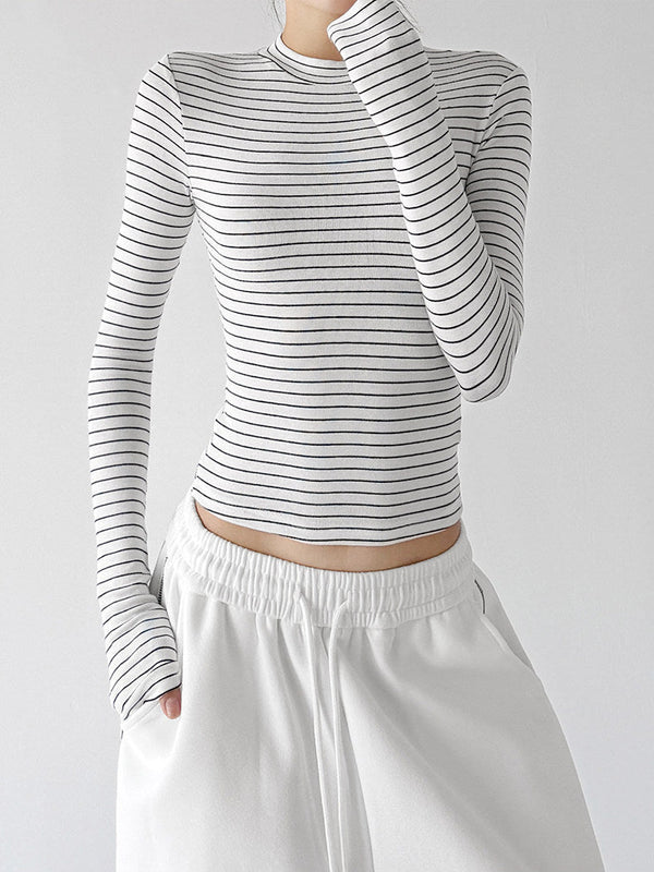 Contrast-Stripe Long-Sleeve Top - CT66238 - COPPING THREADS - CT ORIGINALS