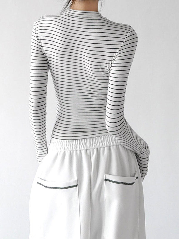 Contrast-Stripe Long-Sleeve Top - CT66238 - COPPING THREADS - CT ORIGINALS