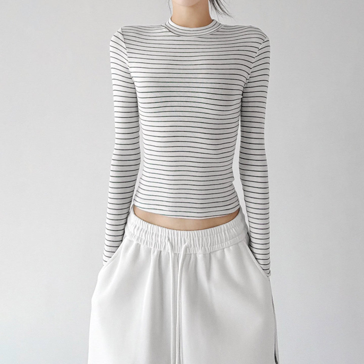 Contrast-Stripe Long-Sleeve Top - CT66238 - COPPING THREADS - CT ORIGINALS