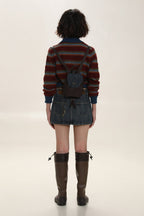 Contrast Stripe Polo Knit Sweater - COPPING THREADS - MOROMORO