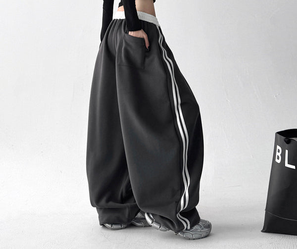 Contrast-Stripe Wide-Leg Sweatpants - CT52119 - COPPING THREADS - CT ORIGINALS
