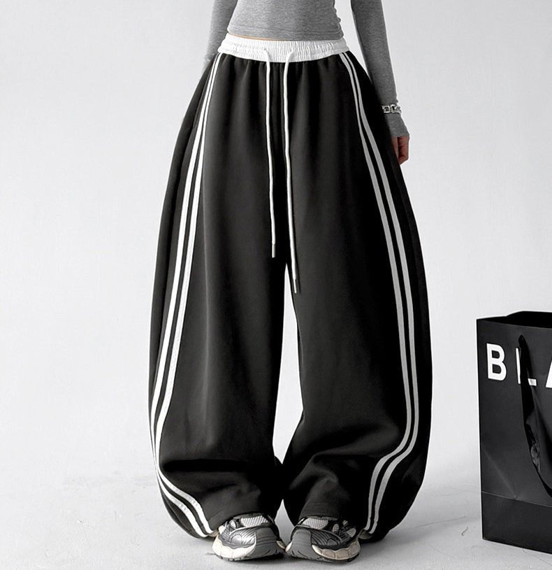 Contrast-Stripe Wide-Leg Sweatpants - CT52119 - COPPING THREADS - CT ORIGINALS