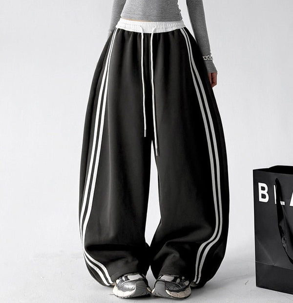 Contrast-Stripe Wide-Leg Sweatpants - CT52119 - COPPING THREADS - CT ORIGINALS