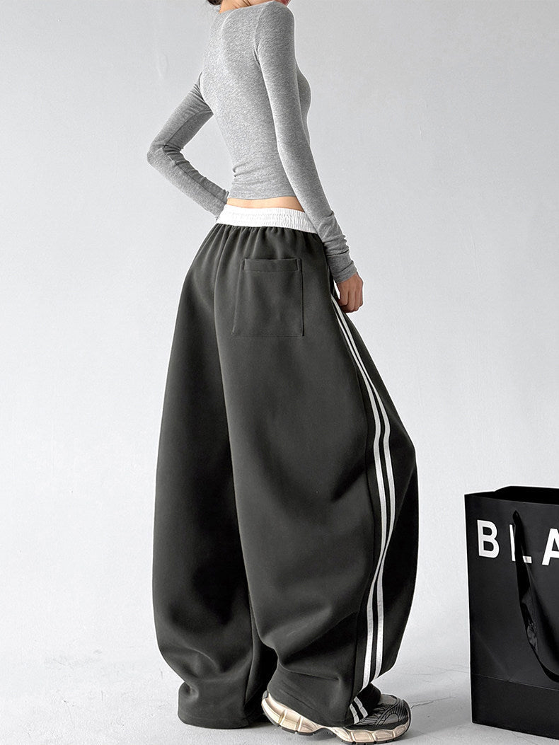 Contrast-Stripe Wide-Leg Sweatpants - CT52119 - COPPING THREADS - CT ORIGINALS