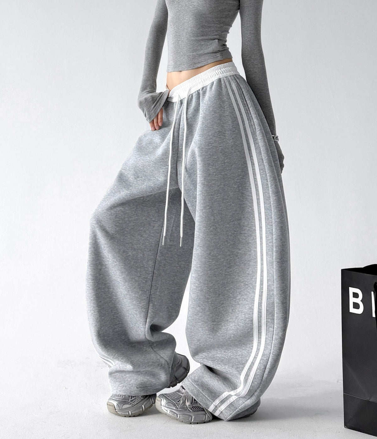 Contrast-Stripe Wide-Leg Sweatpants - CT52119 - COPPING THREADS - CT ORIGINALS