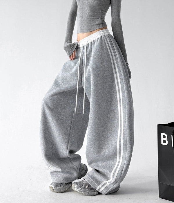 Contrast-Stripe Wide-Leg Sweatpants - CT52119 - COPPING THREADS - CT ORIGINALS