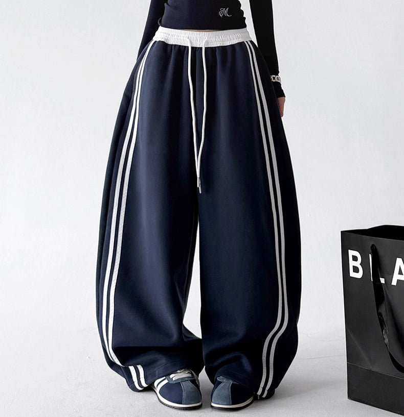 Contrast-Stripe Wide-Leg Sweatpants - CT52119 - COPPING THREADS - CT ORIGINALS