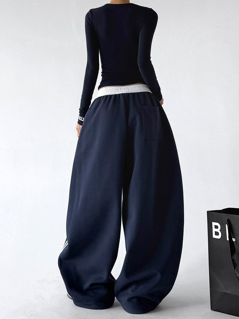 Contrast-Stripe Wide-Leg Sweatpants - CT52119 - COPPING THREADS - CT ORIGINALS