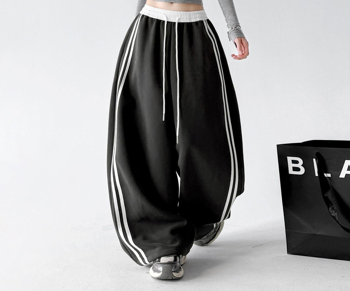 Contrast-Stripe Wide-Leg Sweatpants - CT52119 - COPPING THREADS - CT ORIGINALS