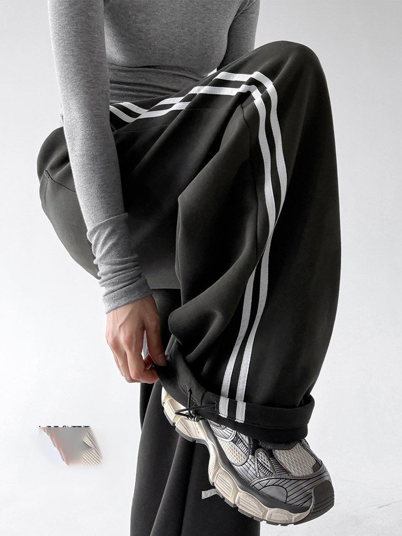 Contrast-Stripe Wide-Leg Sweatpants - CT52119 - COPPING THREADS - CT ORIGINALS