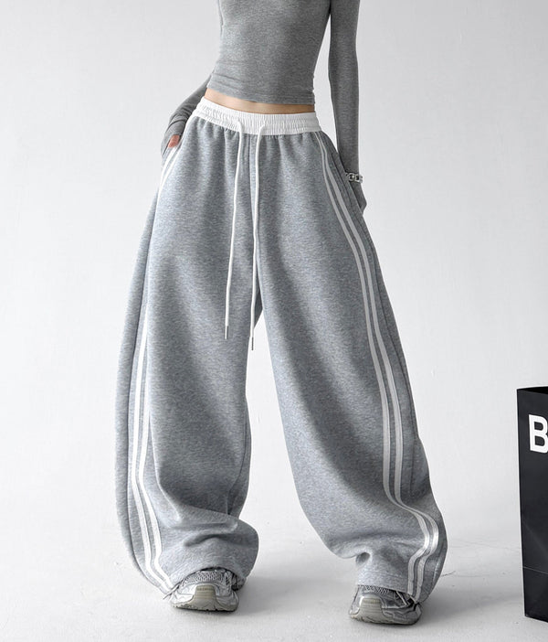 Contrast-Stripe Wide-Leg Sweatpants - CT52119 - COPPING THREADS - CT ORIGINALS