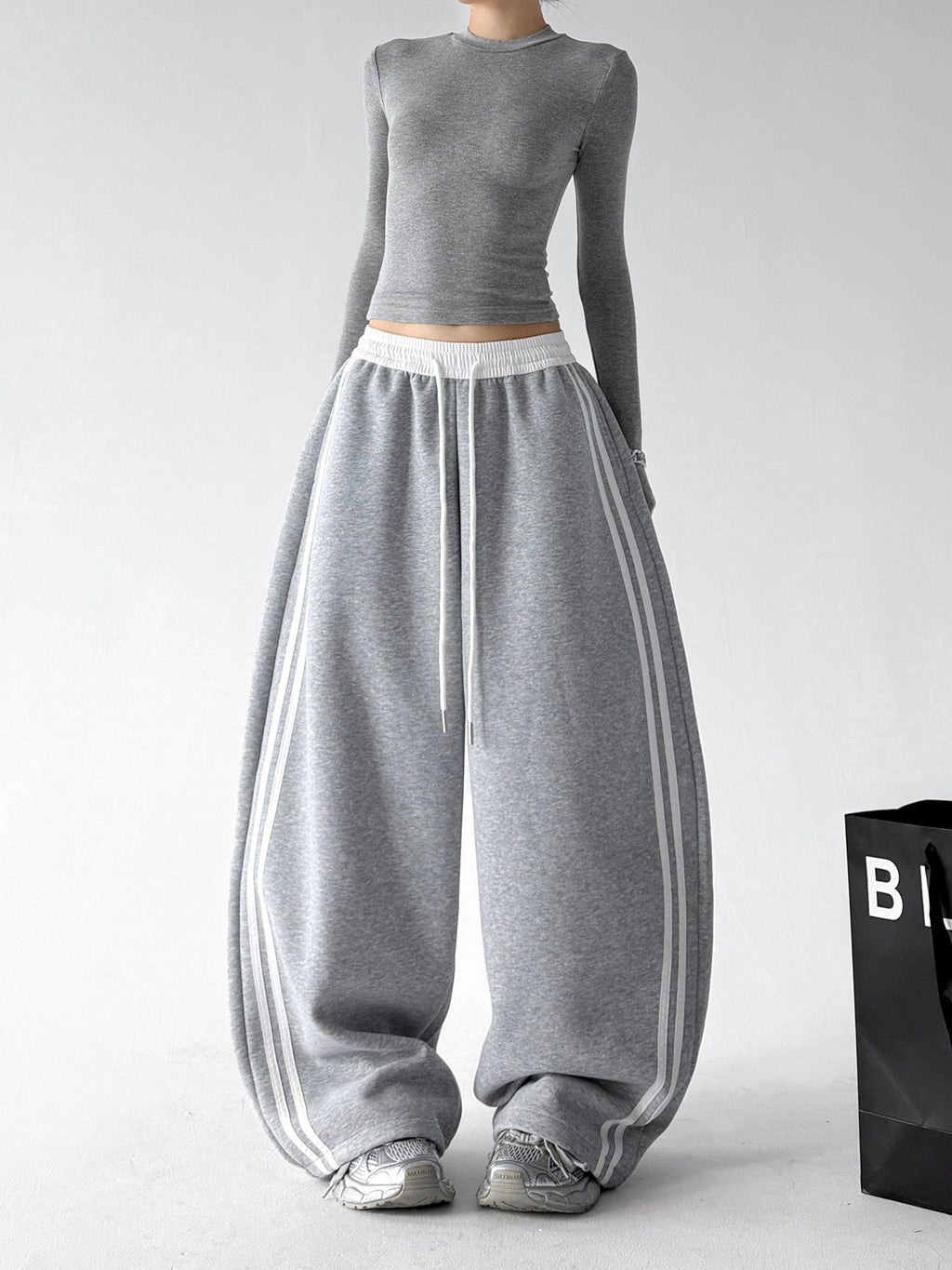 Contrast-Stripe Wide-Leg Sweatpants - CT52119 - COPPING THREADS - CT ORIGINALS