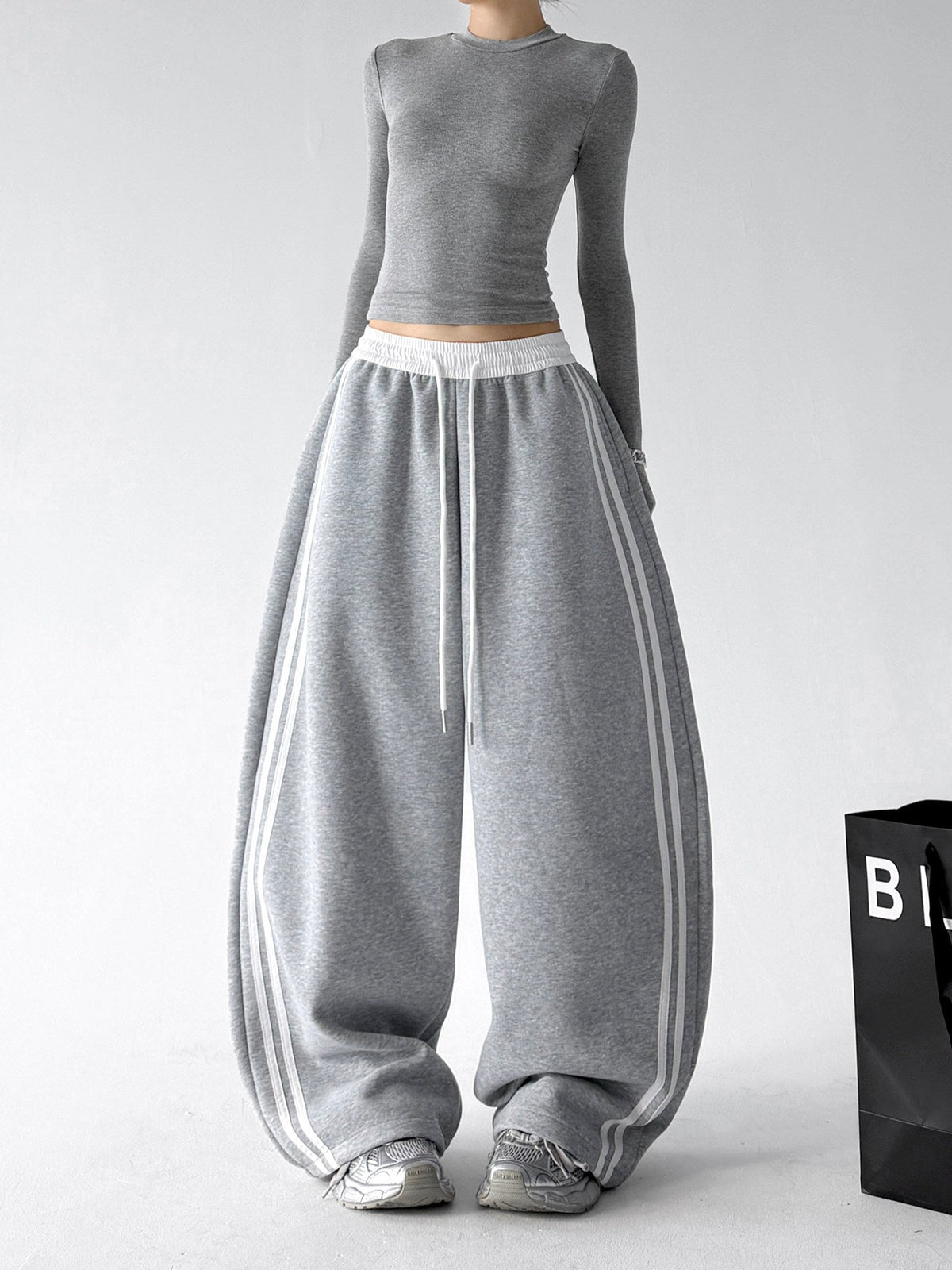 Contrast-Stripe Wide-Leg Sweatpants - CT52119 - COPPING THREADS - CT ORIGINALS