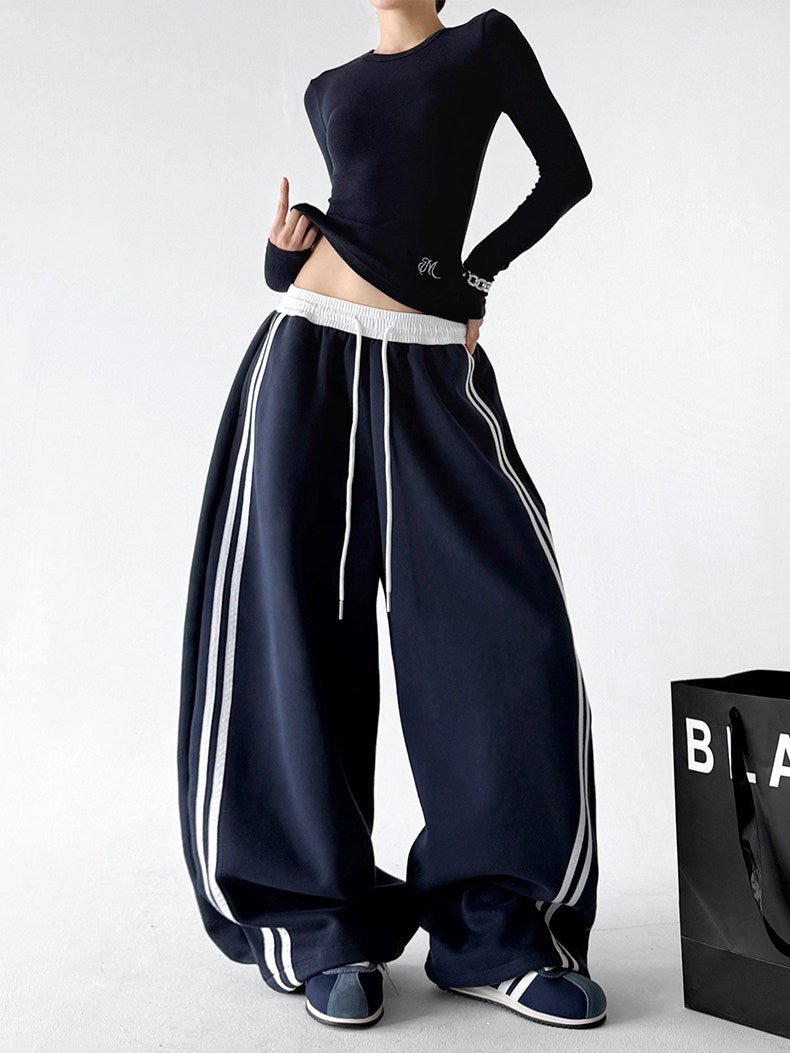Contrast-Stripe Wide-Leg Sweatpants - CT52119 - COPPING THREADS - CT ORIGINALS