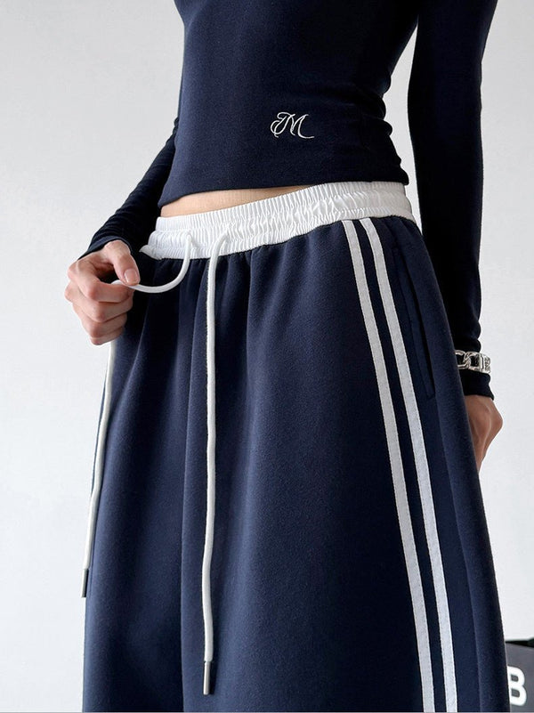 Contrast-Stripe Wide-Leg Sweatpants - CT52119 - COPPING THREADS - CT ORIGINALS