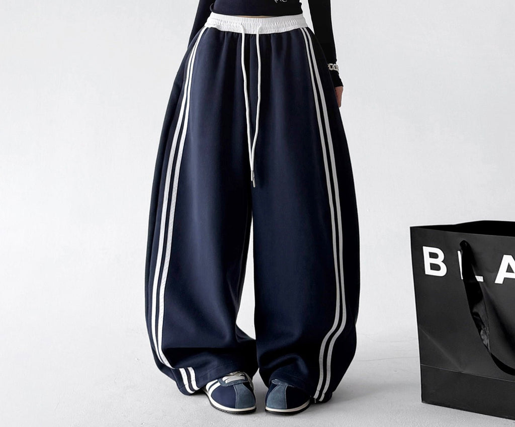 Contrast-Stripe Wide-Leg Sweatpants - CT52119 - COPPING THREADS - CT ORIGINALS