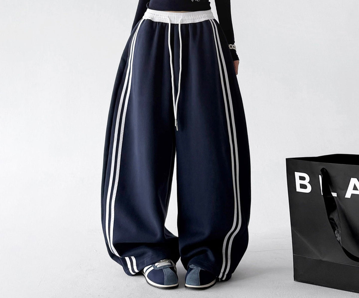 Contrast-Stripe Wide-Leg Sweatpants - CT52119 - COPPING THREADS - CT ORIGINALS