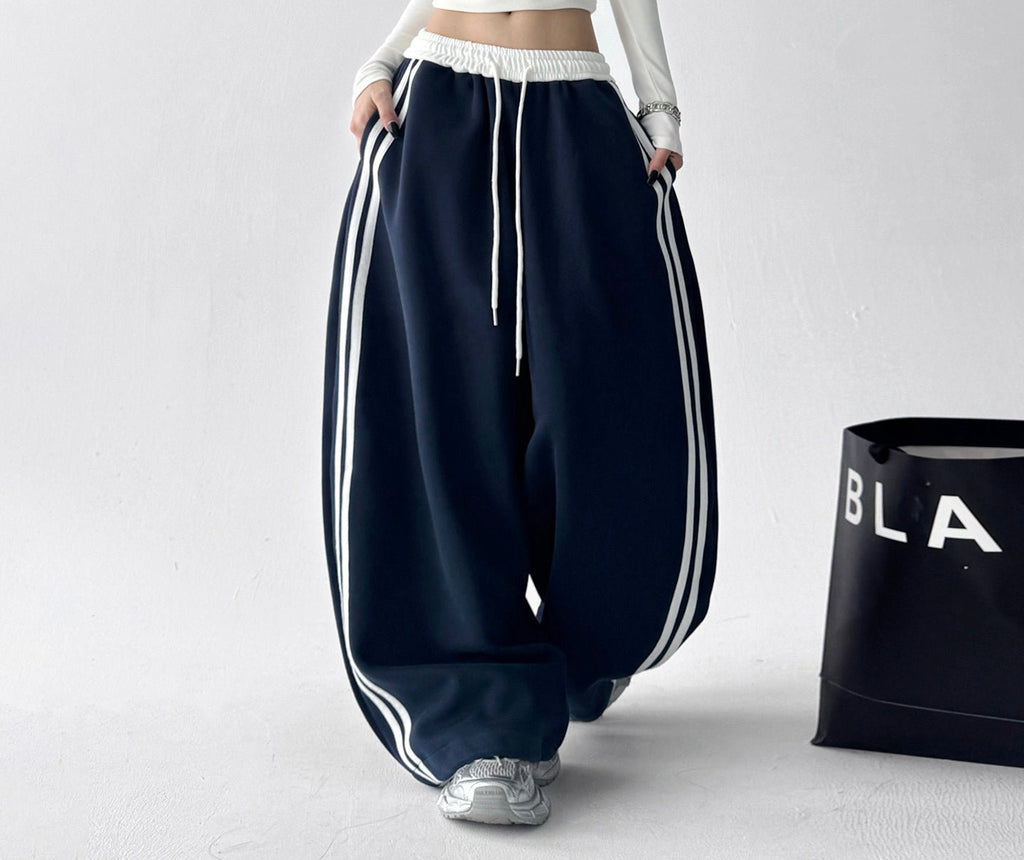 Contrast-Stripe Wide-Leg Sweatpants - CT52119 - COPPING THREADS - CT ORIGINALS