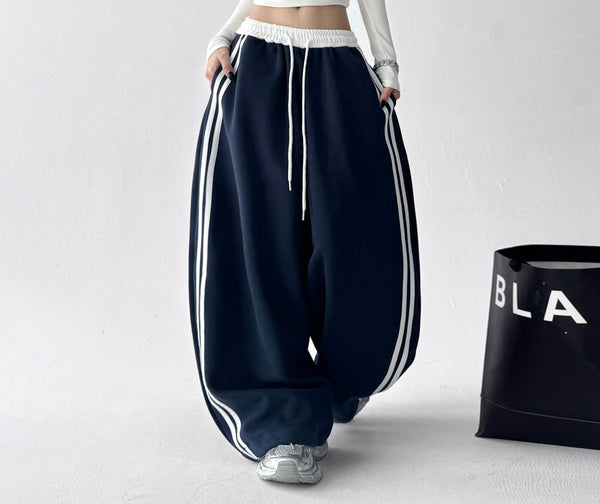 Contrast-Stripe Wide-Leg Sweatpants - CT52119 - COPPING THREADS - CT ORIGINALS