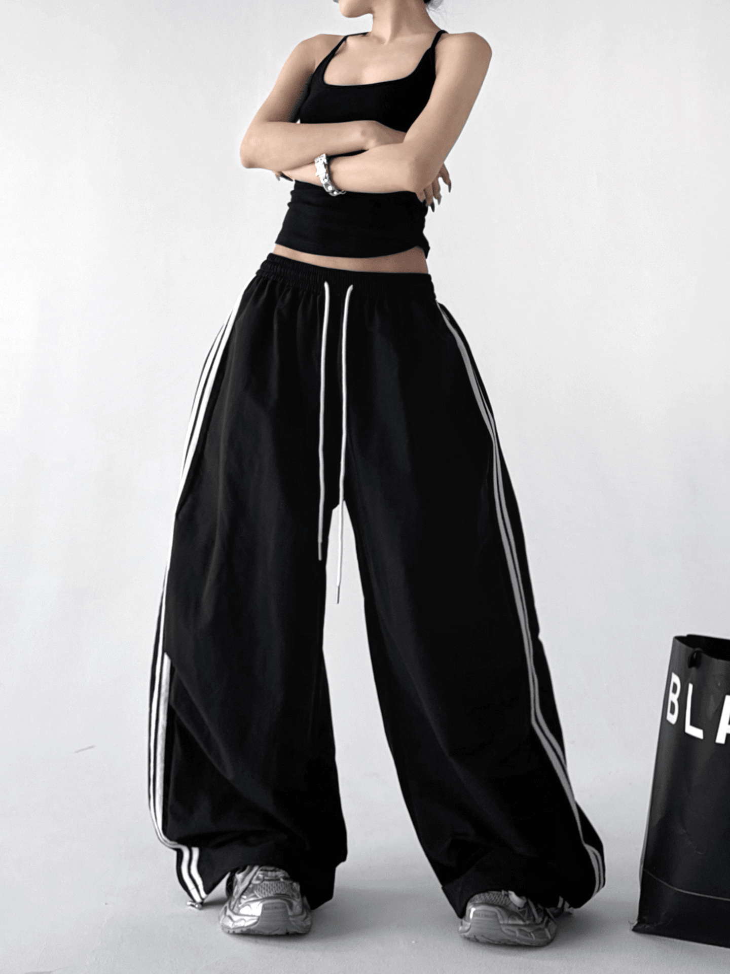 Contrast Stripe Wide - Leg Track Pants – CT6653 - COPPING THREADS - CT Select