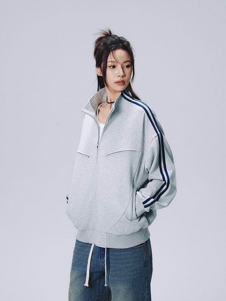 Contrast Stripe Zip - Up Track Jacket - COPPING THREADS - RAPPEYE