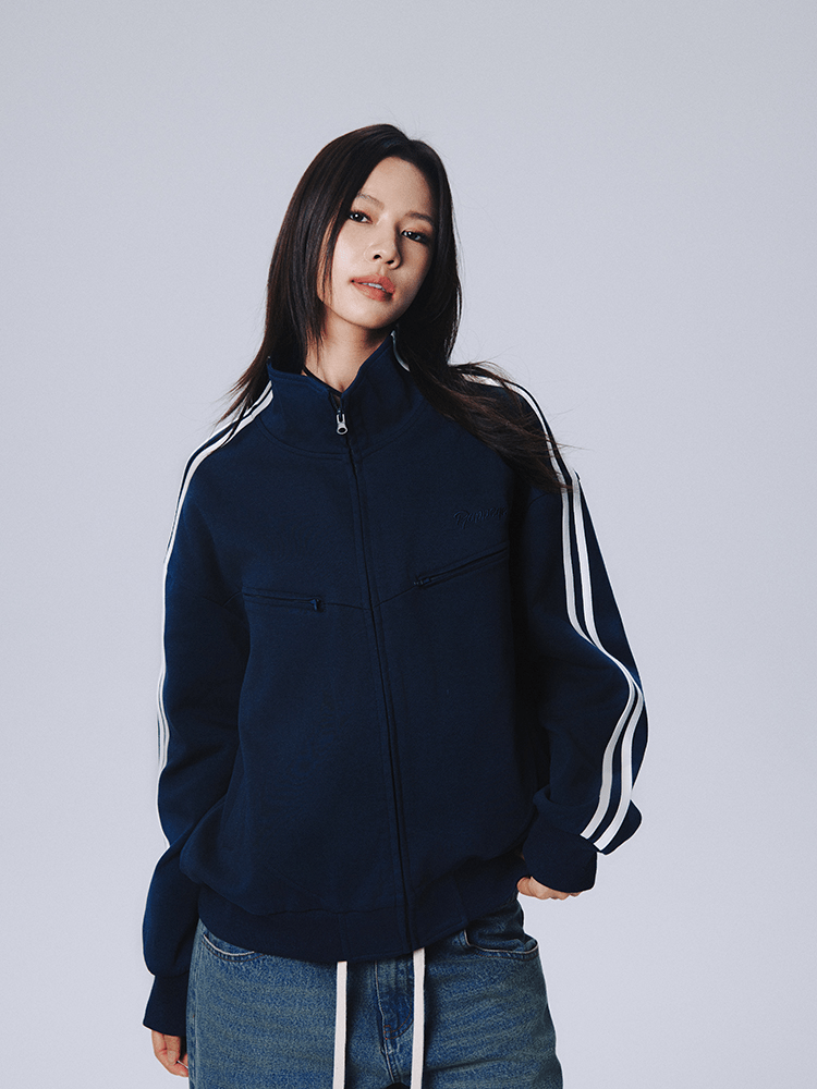 Contrast Stripe Zip - Up Track Jacket - COPPING THREADS - RAPPEYE