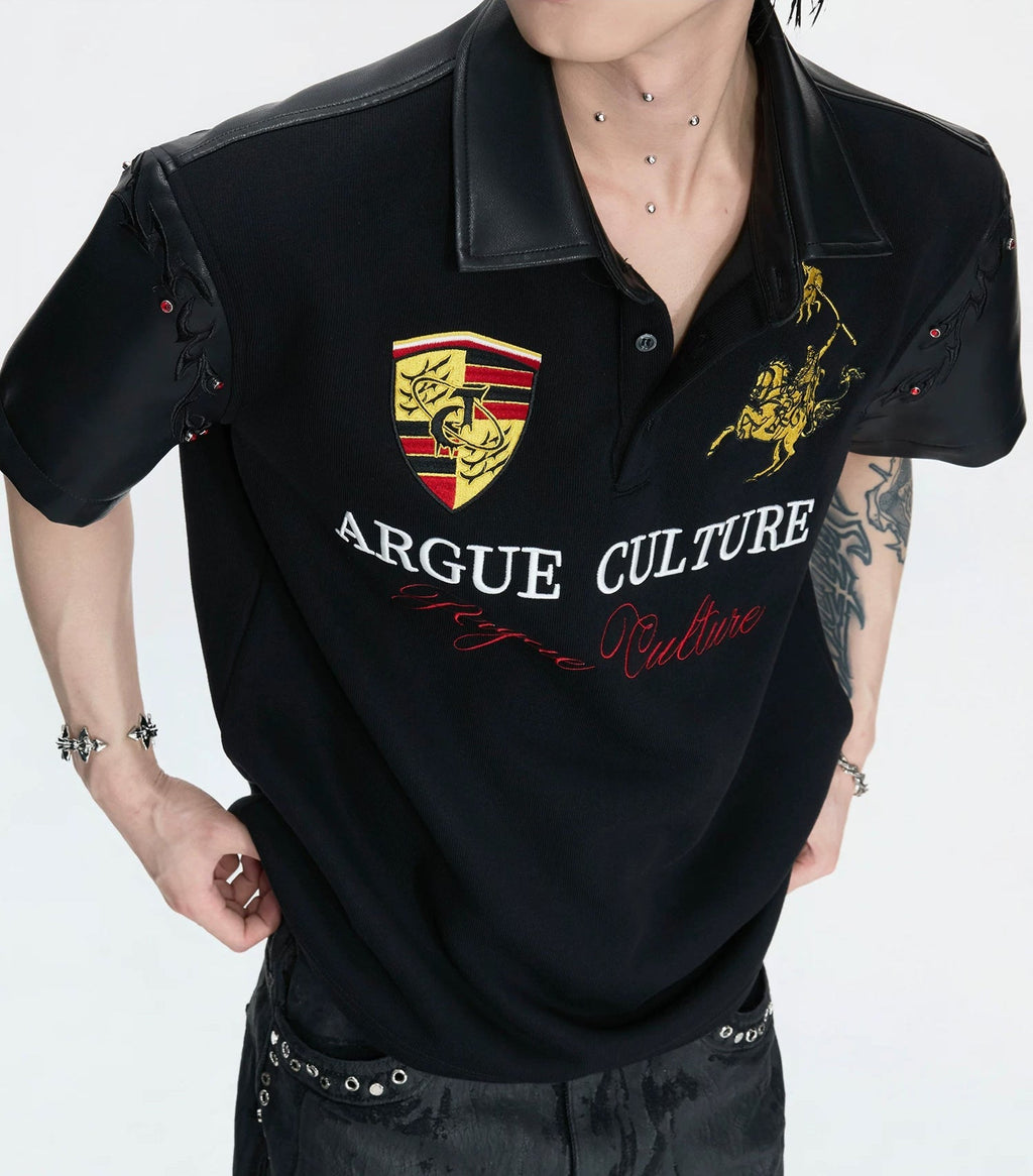 Contrast-Trim Embroidered Polo Shirt - COPPING THREADS - Argue Culture