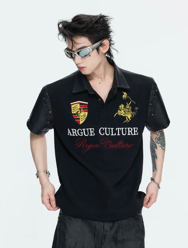 Contrast-Trim Embroidered Polo Shirt - COPPING THREADS - Argue Culture