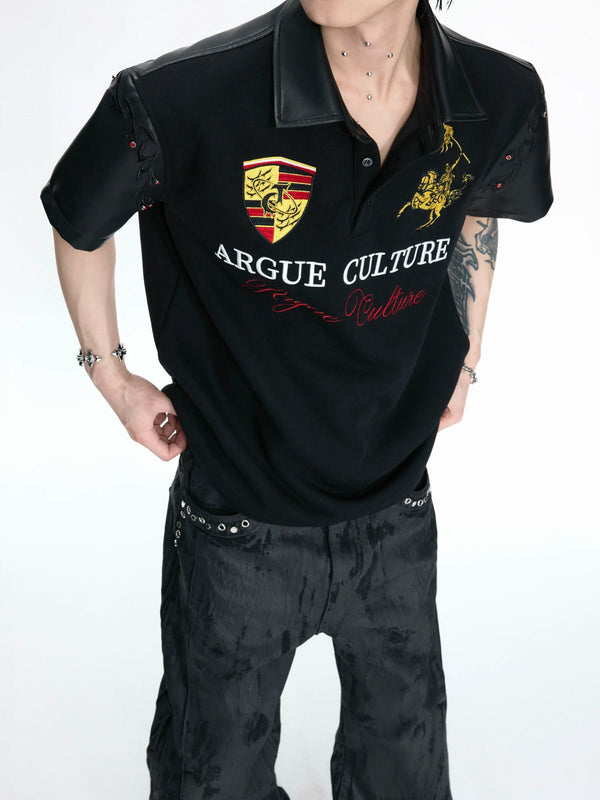 Contrast-Trim Embroidered Polo Shirt - COPPING THREADS - Argue Culture