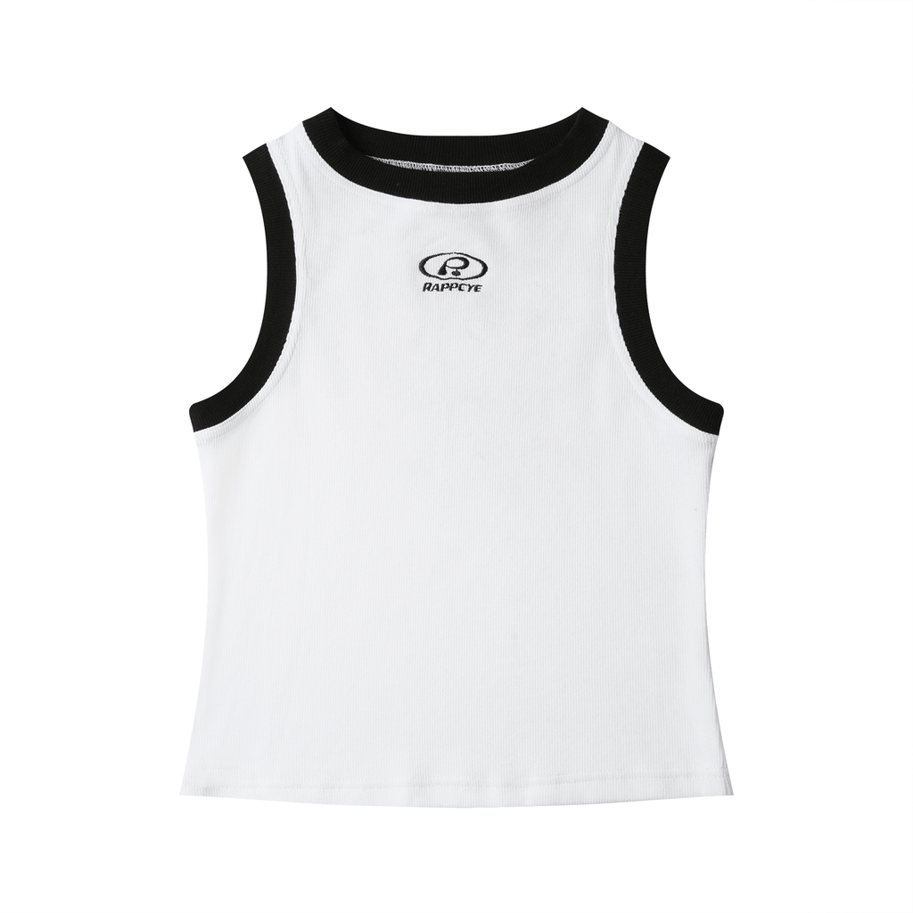 Contrast Trim Ribbed Tank Top - COPPING THREADS - RAPPEYE