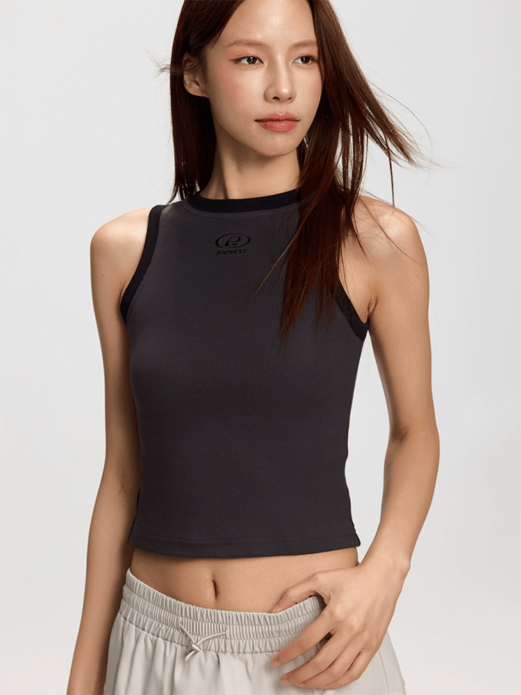 Contrast Trim Ribbed Tank Top - COPPING THREADS - RAPPEYE