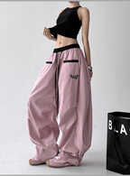 Contrast Trim Striped Baggy Parachute Pants - COPPING THREADS - CT Select