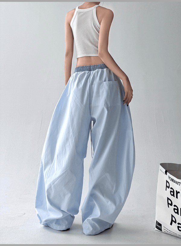 Contrast Trim Striped Baggy Parachute Pants - COPPING THREADS - CT Select