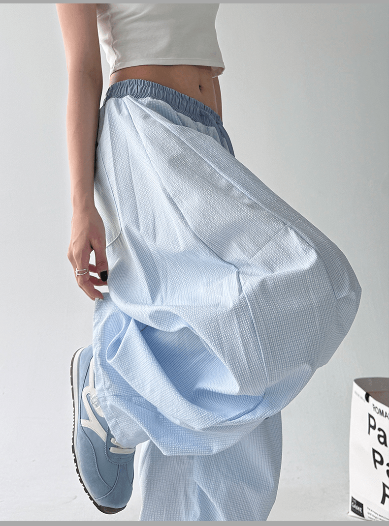 Contrast Trim Striped Baggy Parachute Pants - COPPING THREADS - CT Select