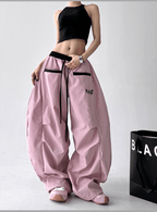 Contrast Trim Striped Baggy Parachute Pants - COPPING THREADS - CT Select