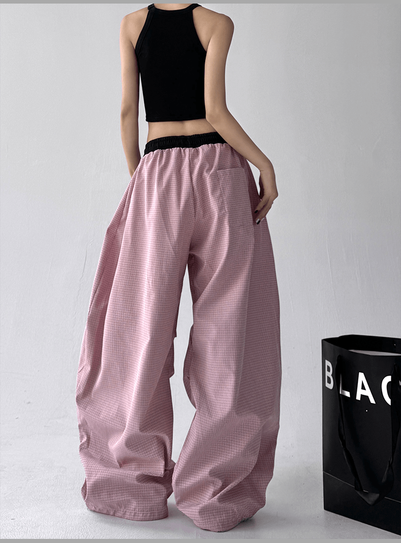 Contrast Trim Striped Baggy Parachute Pants - COPPING THREADS - CT Select