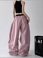 Contrast Trim Striped Baggy Parachute Pants - COPPING THREADS - CT Select