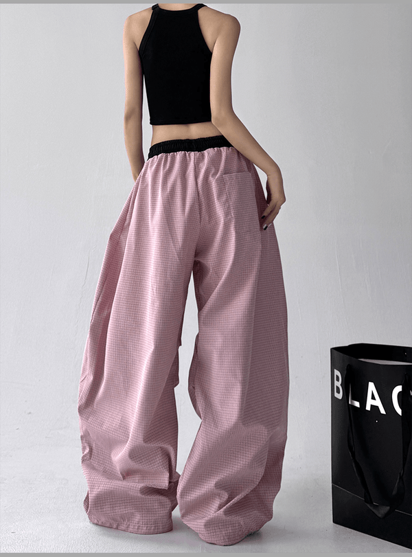 Contrast Trim Striped Baggy Parachute Pants - COPPING THREADS - CT Select