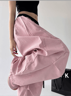 Contrast Trim Striped Baggy Parachute Pants - COPPING THREADS - CT Select