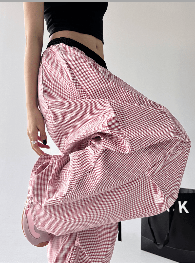 Contrast Trim Striped Baggy Parachute Pants - COPPING THREADS - CT Select