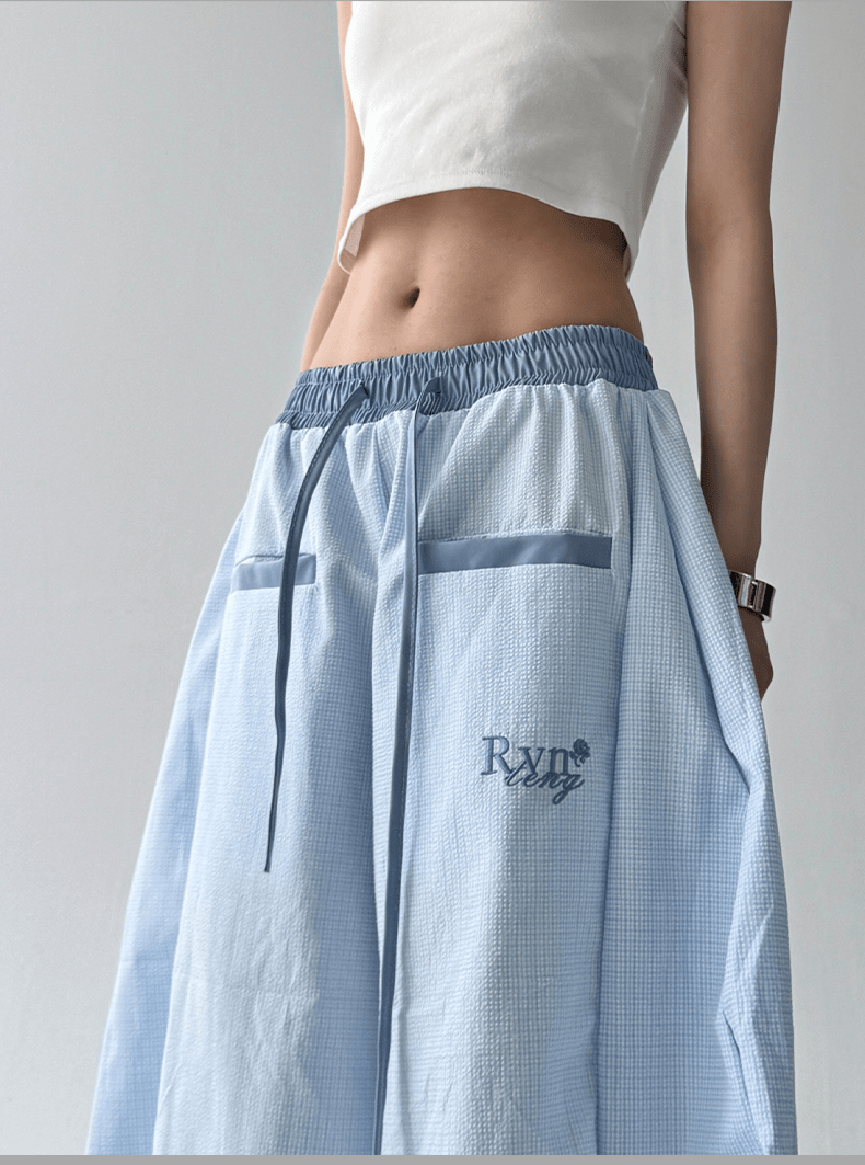 Contrast Trim Striped Baggy Parachute Pants - COPPING THREADS - CT Select