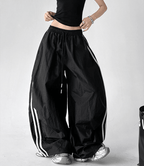 Contrast Triple - Stripe Nylon Wide - Leg Drawstring Pants – CT6654 - COPPING THREADS - CT Select