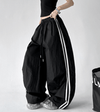 Contrast Triple - Stripe Nylon Wide - Leg Drawstring Pants – CT6654 - COPPING THREADS - CT Select
