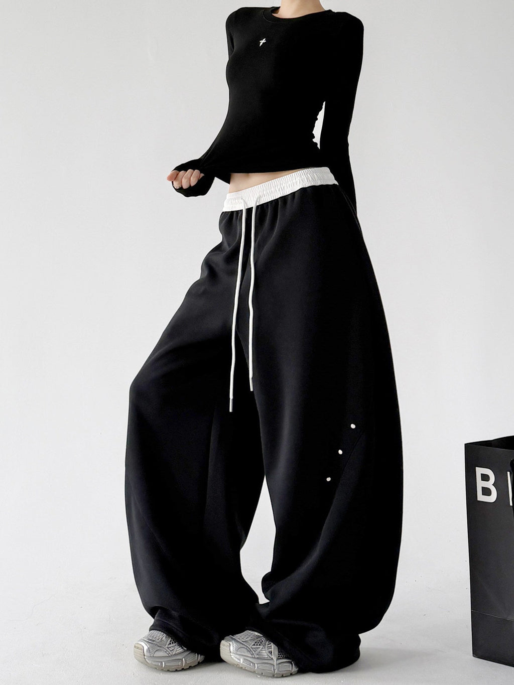 Contrast-Waist Balloon Sweatpants - CT66236 - COPPING THREADS - CT ORIGINALS