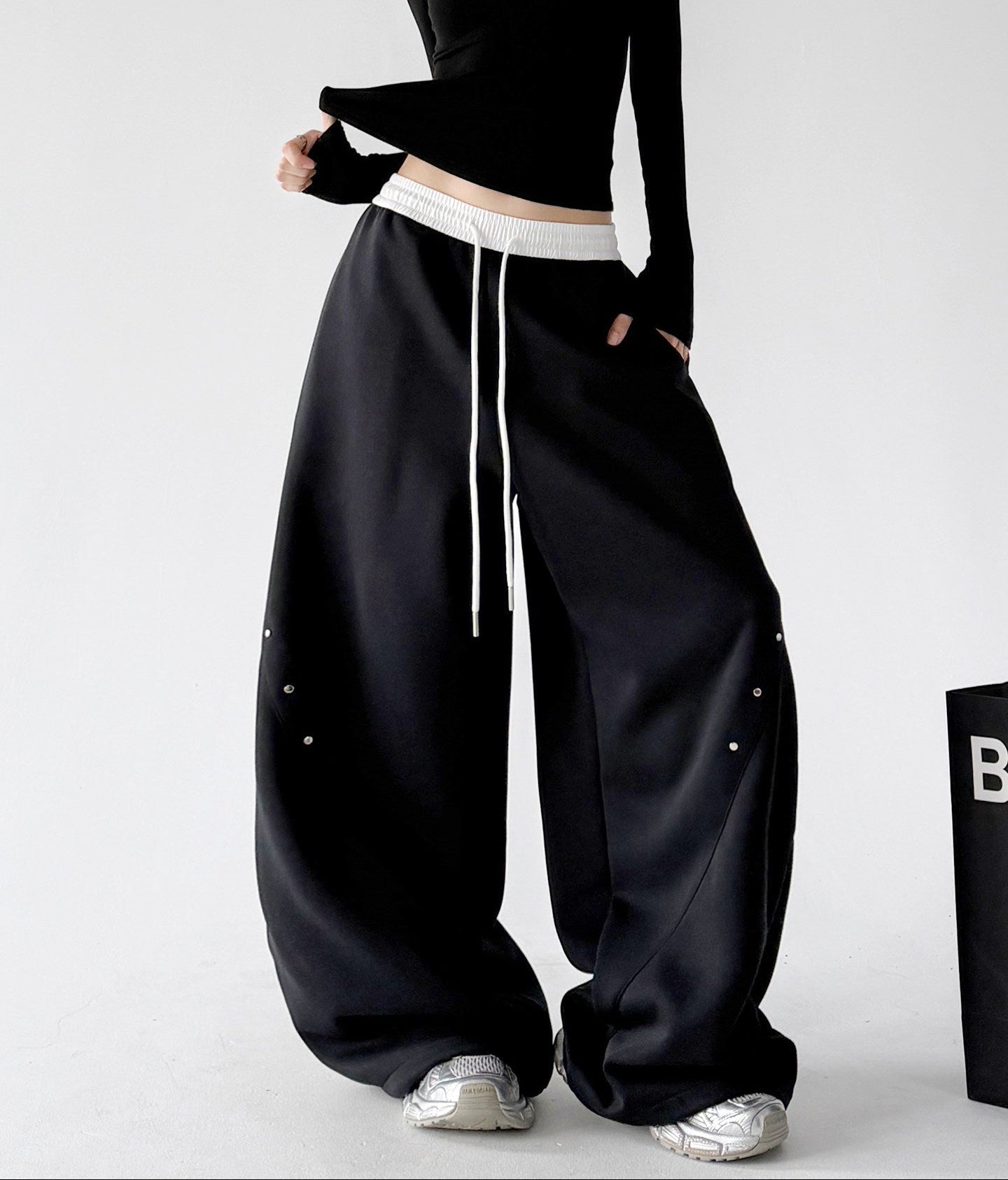 Contrast-Waist Balloon Sweatpants - CT66236 Zweitbild
